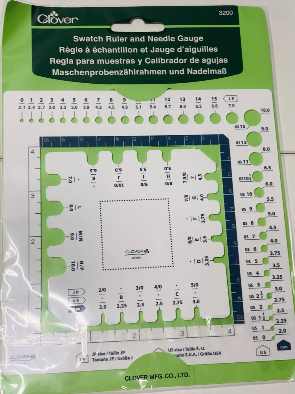 NEW Clover Swatch Ruler & Needle Gauge and 2 Stitch Holders